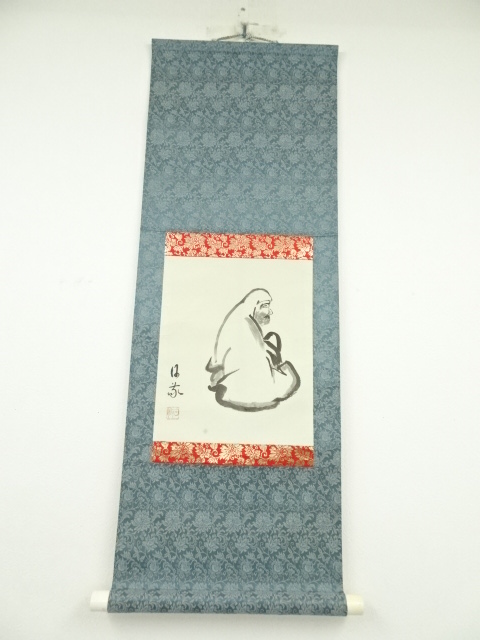 JAPANESE HANGING SCROLL / HAND PAINTED / DARUMA 